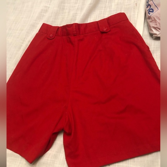 Vintage Samantha High Rise Red Pleated Shorts 80s - Picture 4 of 10